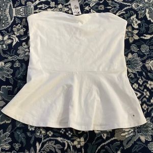 Express White Peplum Top NWT!